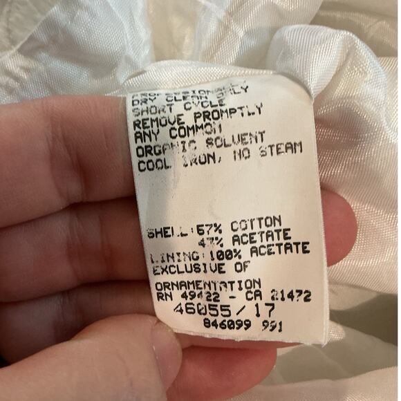 Vintage Jessica McClintock Girls Dress Size 8 White Embroidered Satin Formal - Picture 10 of 11